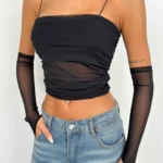Drape Tulle blouse gloves
