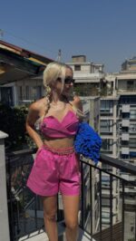 ΣΕΤ ΤΟΠ ΣΤΡΑΠΛΕΣ ΣΟΡΤΣ ΜΕ ΛΑΣΤΙΧΟ ΣΤΗΝ ΜΕΣΗ |ΡΟΖ - Image 8