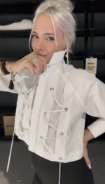 Crop Shirt Gold Detailed sleeves - Εικόνα 5