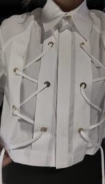 Crop Shirt Gold Detailed sleeves - Εικόνα 8