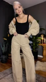 Masca Short Trench Coat beige capartine pants Cargo - Image 6
