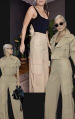 Masca Short Trench Coat beige capartine pants Cargo - Image 9