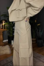 Masca Short Trench Coat beige capartine pants Cargo - Image 7