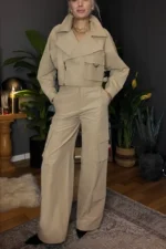 Masca Short Trench Coat beige capartine pants Cargo