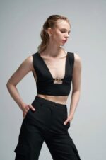 Crop Top & Cargo Pants Gold Details - Εικόνα 5