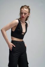 Crop Top & Cargo Pants Gold Details - Εικόνα 4