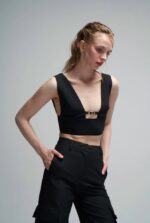 Crop Top & Cargo Pants Gold Details - Εικόνα 3