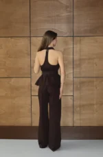 Maria Weist Coat & Trousers Brown Set - Image 4
