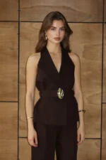 Maria Weist Coat & Trousers Brown Set