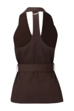 Maria Weist Coat & Trousers Brown Set - Image 3