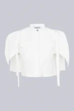 Ava Shirt Crop με λεπτομέρειες από κάπα και επωμίδες στους ώμους. - Image 2