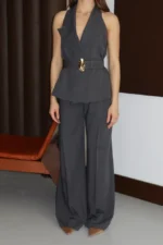 Maria Weist Coat & Trousers Grey Set - Εικόνα 2