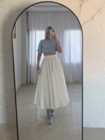 Crop Top Πλεκτό Σιέλ /Λιλά - Image 3