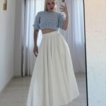 Crop Top Πλεκτό Σιέλ /Λιλά
