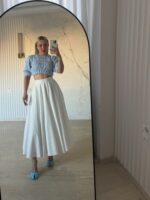 Crop Top Πλεκτό Σιέλ /Λιλά - Image 6