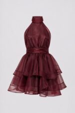 MARGOT ORGANZA DRESS BORDO